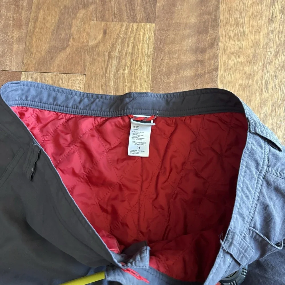 The North Face Snow Pants Mens 38x34 Gray Nylon Insulated Quilted Lined Winter